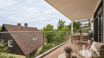 1.3.2. Terrasse Blick Haus - Neubauwohnung mit Balkon in besonderer Hanglage von Spiesen-Elversberg