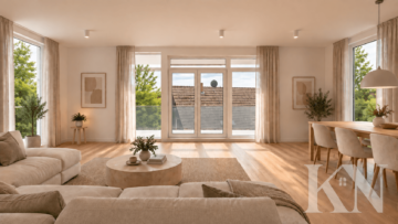 1.2.2. Wohnzimmer Blick Haus - Neubauwohnung mit Balkon in besonderer Hanglage von Spiesen-Elversberg