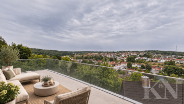 4.3.2. Terrasse Blick links - Weitblick, Ruhe, Privatsphäre – Penthouse in besonderer Höhenlage von Spiesen-Elversberg