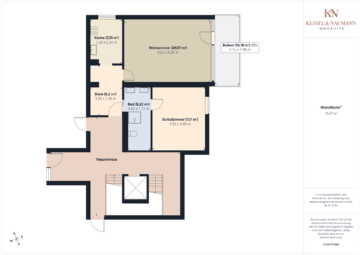 Grundriss - Top-Lage: Erdgeschosswohnung mit Balkon, TG-Stellplatz & Wellnessbereich in Saarbrücken-Rotenbühl
