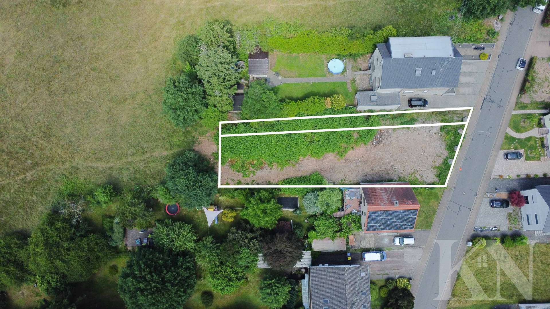 Grundstück 1 POV - Idyllisch, eben & sofort bebaubar – Traumhaftes ca. 838 m² Grundstück am Feldrand in Riegelsberg