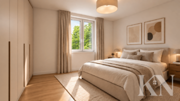 2.3.2. Schlafzimmer Blick Fenster1 - Wohnen mit Weitblick. Neubau Gartenwohnung in besonderer Hanglage von Spiesen-Elversberg